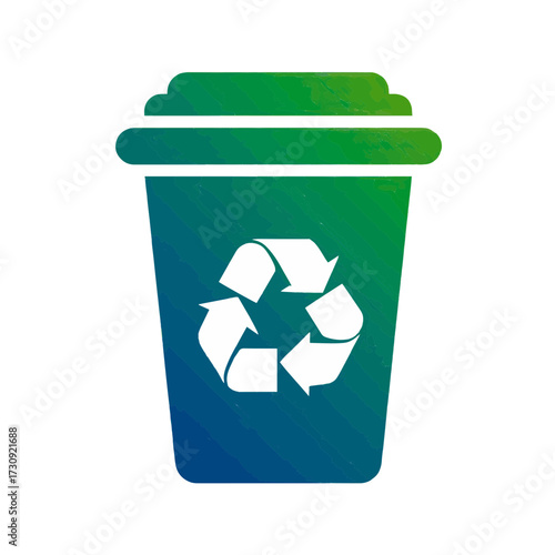 Coffee cup with recycling symbol encouraging sustainable practices in environmentally friendly design