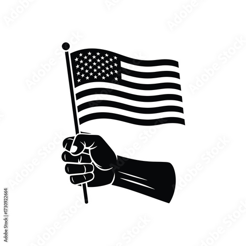 Fist holding american flag symbol of freedom patriotism and strength powerful message