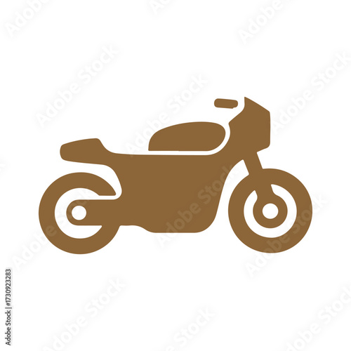 Minimal Vector Motorbike Illustration in Flat Style – Simple Modern Motorcycle Icon Design for Apps, Websites, Logos, Racing, Adventure Themes, and Print