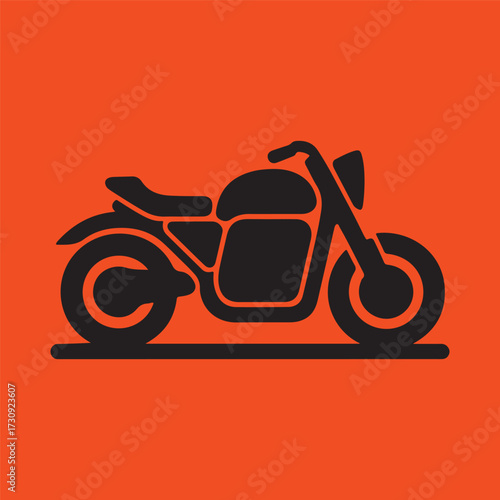 Minimal Vector Motorbike Illustration in Flat Style – Simple Modern Motorcycle Icon Design for Apps, Websites, Logos, Racing, Adventure Themes, and Print