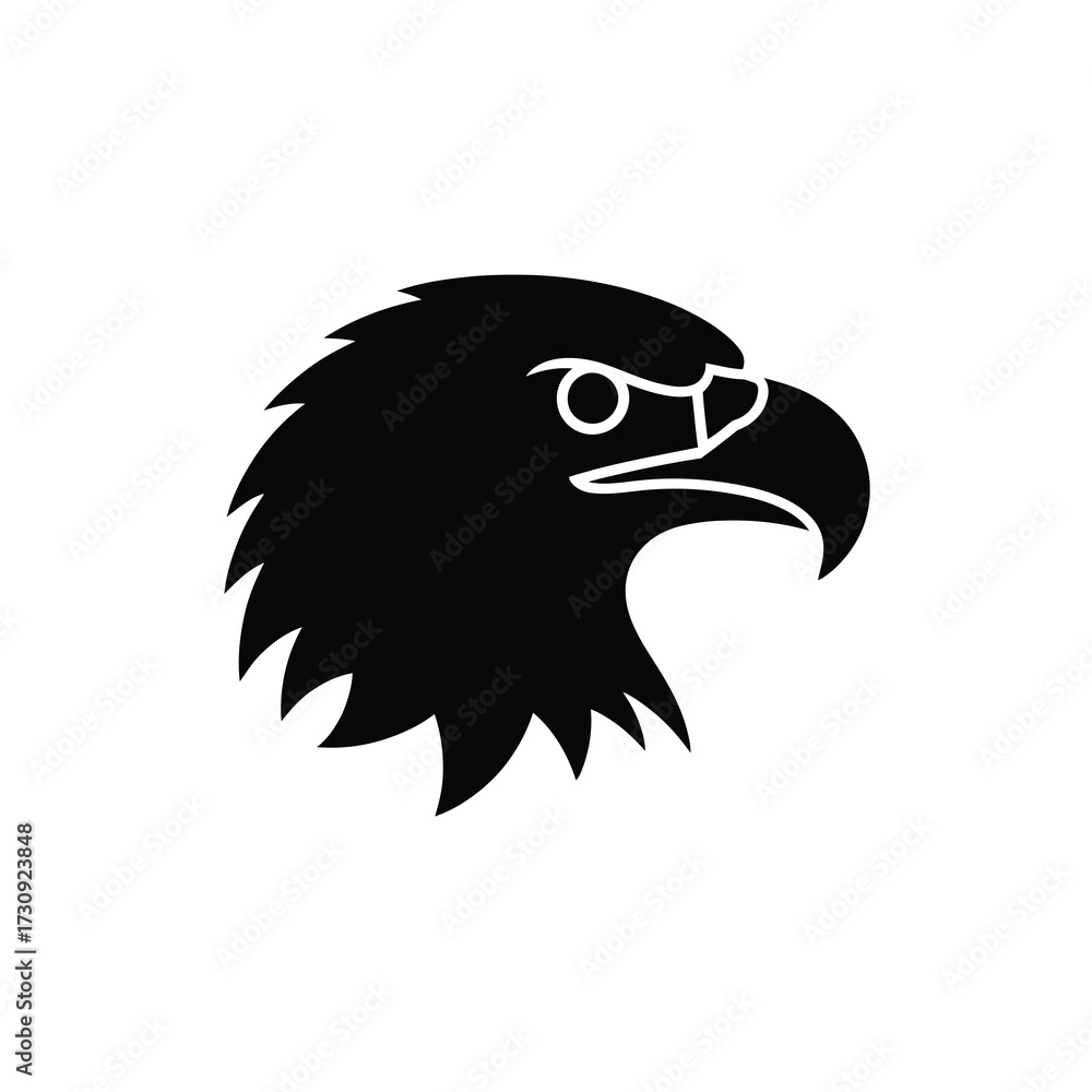 Fototapeta premium Majestic eagle head silhouette fierce gaze predatory bird symbol wildlife graphic