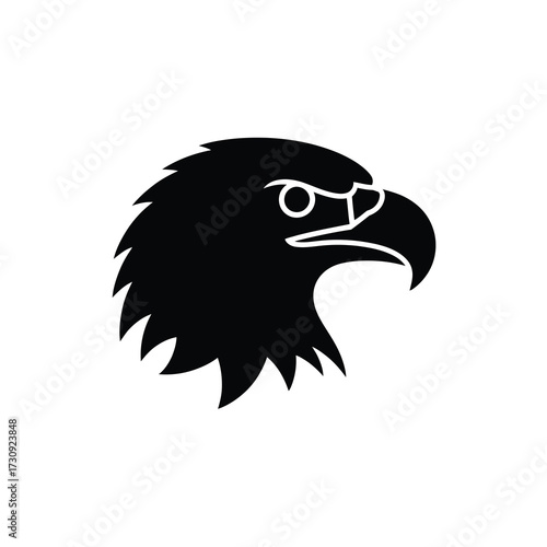 Majestic eagle head silhouette fierce gaze predatory bird symbol wildlife graphic