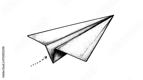 Illustration of a paper airplane in flight