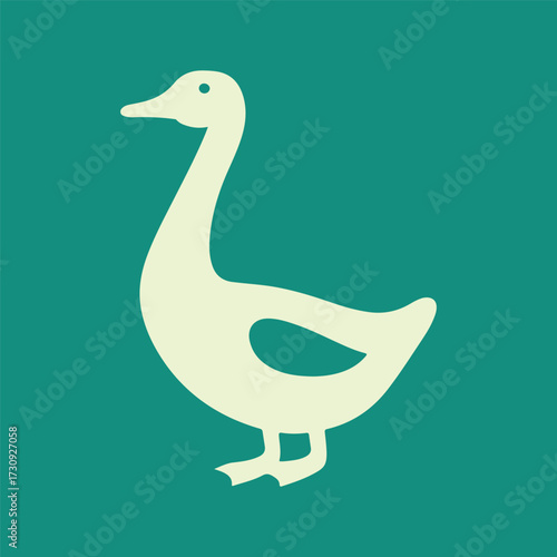 Minimal Vector Duck Illustration in Flat Style – Cute Simple Bird Icon Design for Kids, Apps, Branding, Logos, Web, and Print