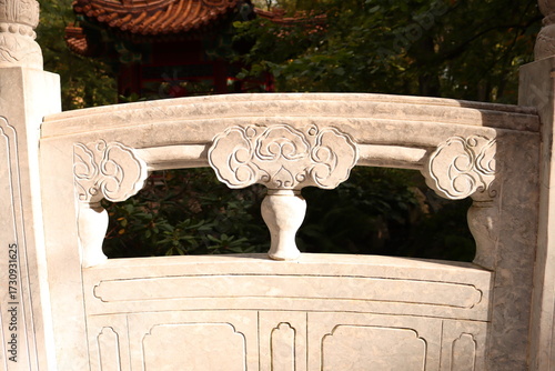 Canvas Print detail of an ancient china column