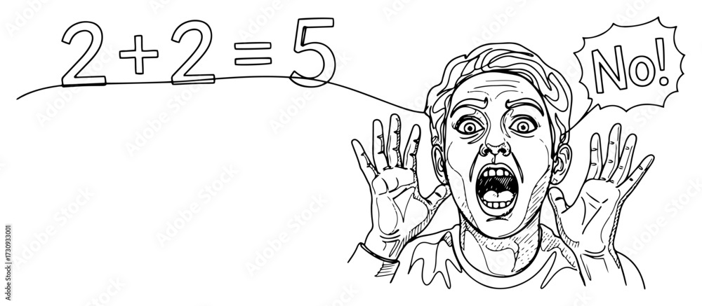 Foto Person Protesting Against a 2+2=5 Fallacy