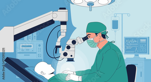 Medical professional performing a surgery with precision in a modern hospital operating room setting