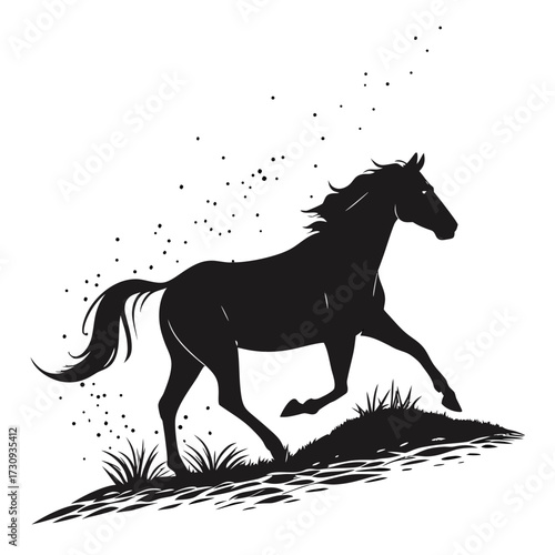 silhouette of a horse