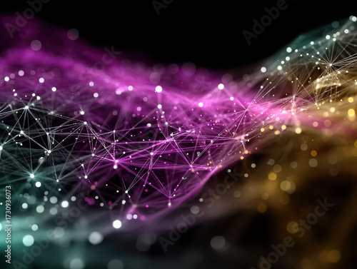 Exploring social networks as glowing graphs of influence with vibrant colors and a dynamic design