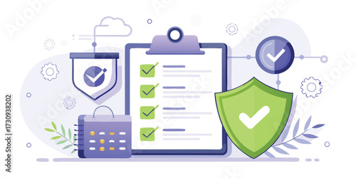 Cybersecurity risk management with checklist and secure system