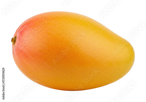 Ripe mango fruit isolated on transparent background PNG, tropical healthy eating and exotic fruit