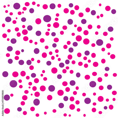 abstract pink background, Cute pink and purple polka dot pattern, wrapping paper.
