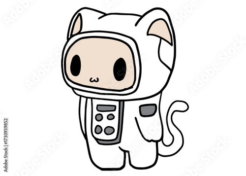funny cartoon, Cute astronaut kitten