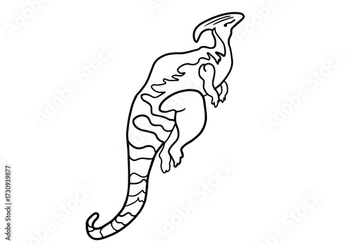 Silhouette of cute dinosaur, love for dinosaurs, customizable, tattoo