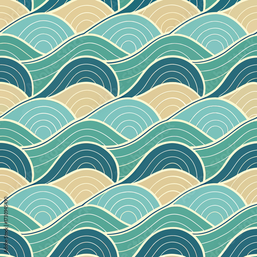 Geometric Wave Pattern With Smooth Curves
