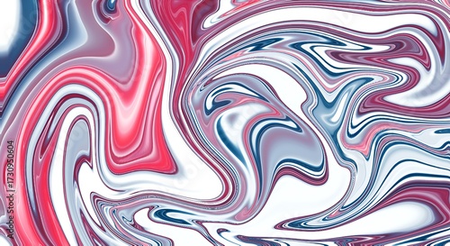 Red White and Blue Abstract Liquid Marble Texture background