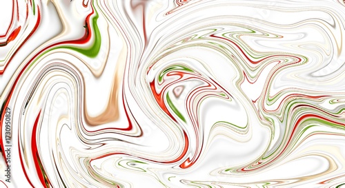 Swirling Red Green and White Marble Texture Background