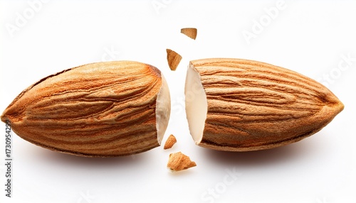 Zwei Ganze Und Eine Halbierte Mandel Durchgebrochen