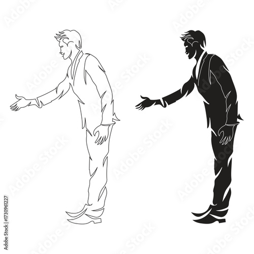 Businessmen fighting vector illustration sketch of two men and man and woman martial arts karate warriors