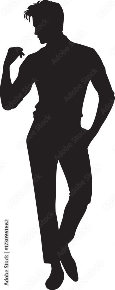 Fototapeta premium Silhouette of a standing businesswoman in vector illustration