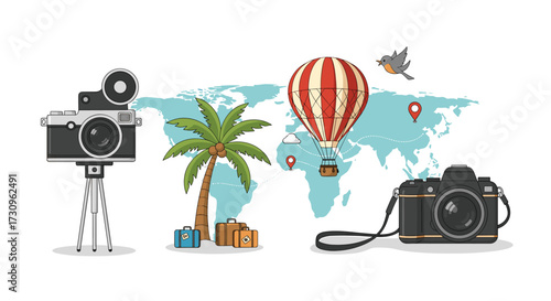 Capturing memories around the world with vintage cameras and hot air balloons