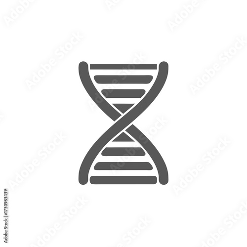 Genetic DNA double helix icon symbol for biology, science, research, and medical applications. Vector illustration.
