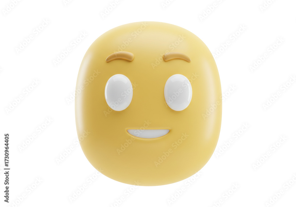 Fototapeta premium Smiling face emoji PNG isolated on transparent background, yellow emoticon with happy expression for social media and communication