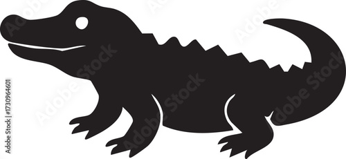 Baby crocodile silhouette vector