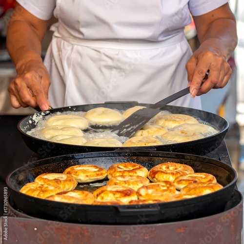 Frying Food in a Pan.