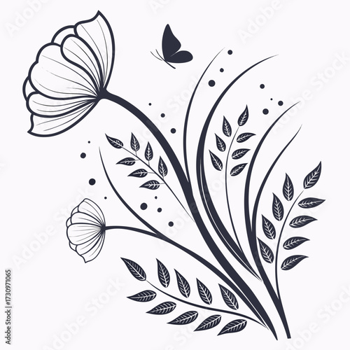 Illustration of a Programmer with Laptop and Tech Elements, Design Concept