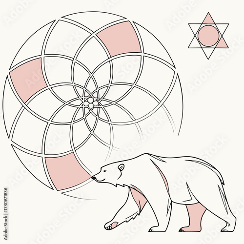 Geometric Bear Illustration A Blend of Nature and Design
