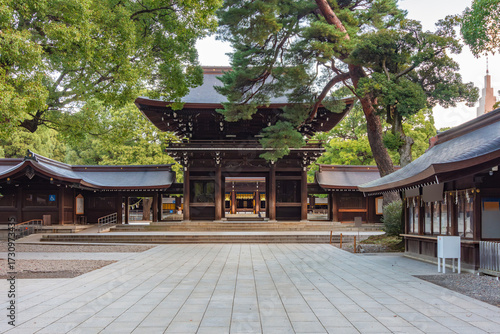 Photography Main gate of Meiji Shinto shrine in Shibuya, Tokyo