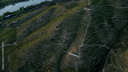 Sunset over Vineyards of Tain Hermitage, Rhone Valley, France – Famous Wine Region and Scenic Landscape