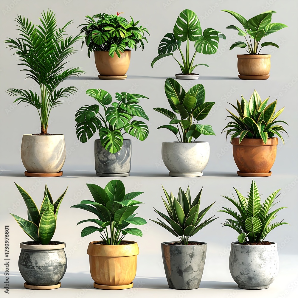 Fototapeta premium Indoor plants in pots