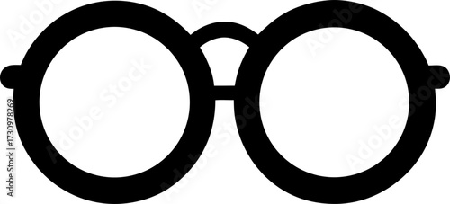 Classic round spectacles glasses icon simple black outline symbol