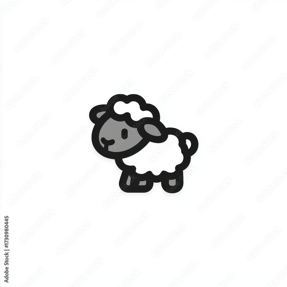 Obraz premium Cute sheep icon illustration