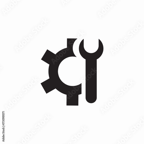 gear wrench fixing icon sign vector