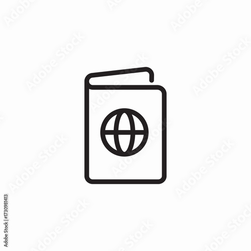passport booklet icon sign vector