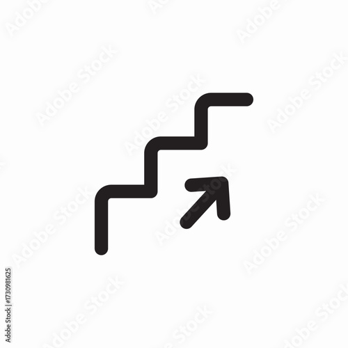 stairs climb up icon sign vector