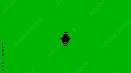 Cartoon Mouth Open Wide With Joyful Expression Ready for Animation, Perfect for Adding Humor and Fun to Your Next Project, Expressive, Animated, Black, White, Red, Happiness, Joy