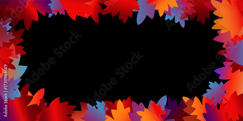 Autumn background. Banner design background with falling red autumn leaves.