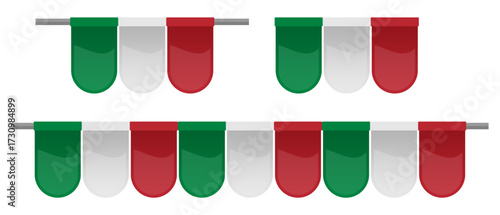 Isolated Vector of Italy Flag Hanging Decoration for Template Banner Event Poster or National Festive Sticker Design