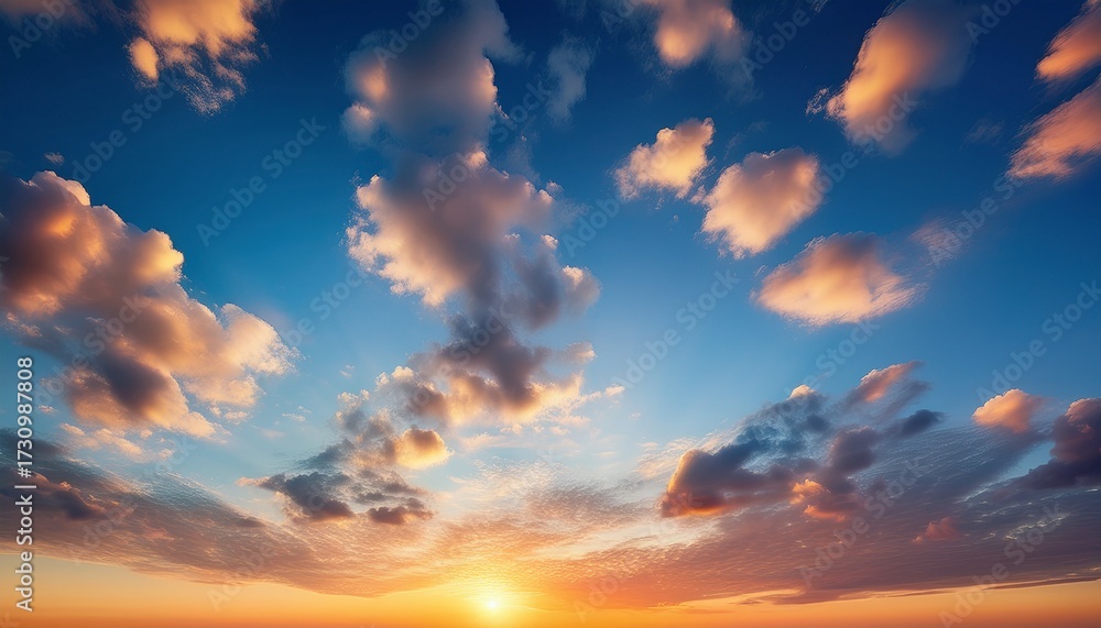 Obraz premium Sunset Sky With Soft Clouds As Background