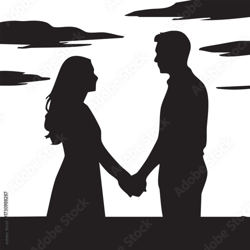 silhouette of a couple