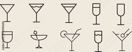 set of glasses