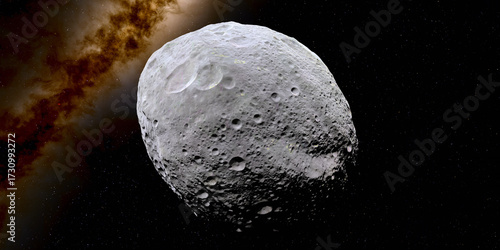 Принти на полотні Vesta Asteroid - Vesta is the second most massive body in the main asteroid belt located between Mars and Jupiter
