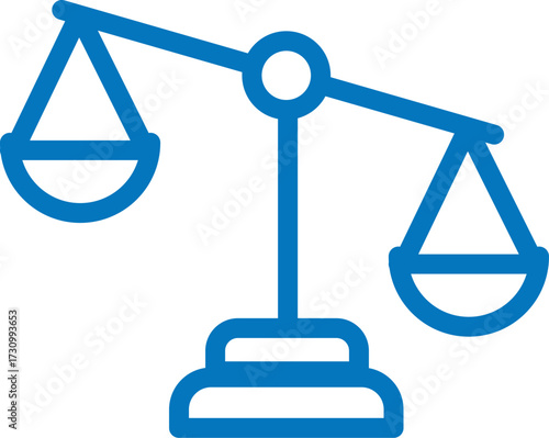 Balance Scales Icon, Legal Justice Sign Isolated on White Background