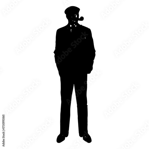 Silhouette of a standing businessman vector illustration