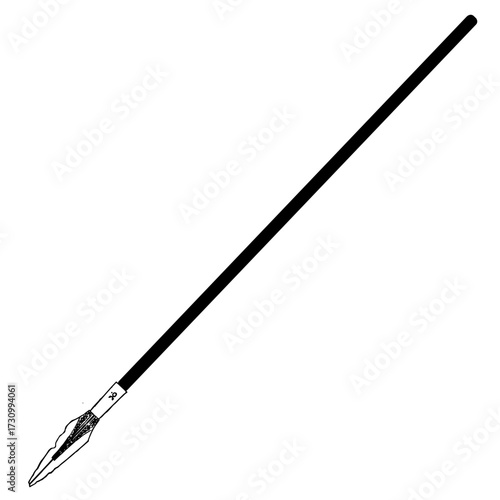 Macro illustration of a sharp metal needle isolated on a white background, a common sewing tool