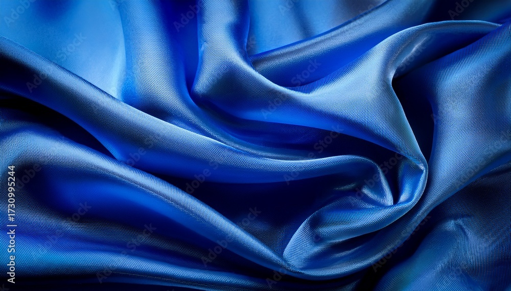 Fototapeta premium Elegant Blue Satin Fabric